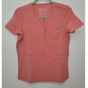 Figs Zaria Scrub Top in Coral